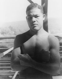 Photo of Joe Louis aka Chocolate Chopper taken by Carl Van Vechten.