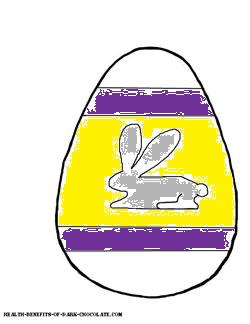 Bunny design on an Easter egg coloring page.