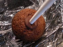 undecorated cake pop on a stick 