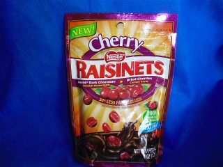 Bag of Cherry Raisinets by Nestle.