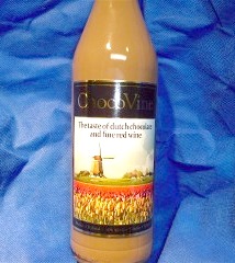 Bottle of Chocovine chocolate wine.