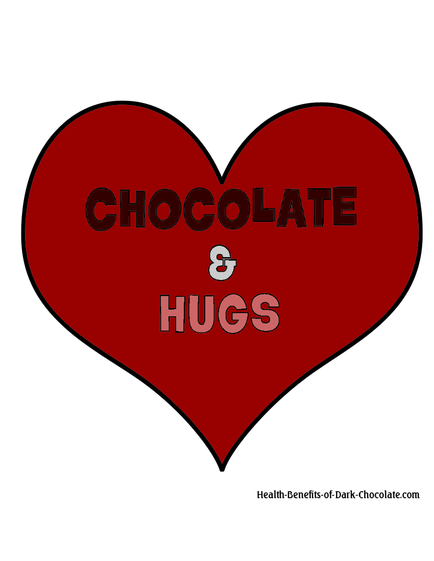 Chocolate hugs and hearts colored in as an example.