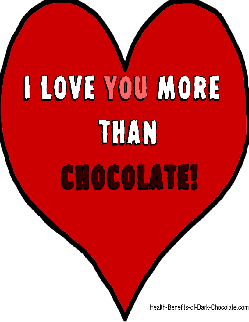 A red heart with the I love you more than chocolate written on it.