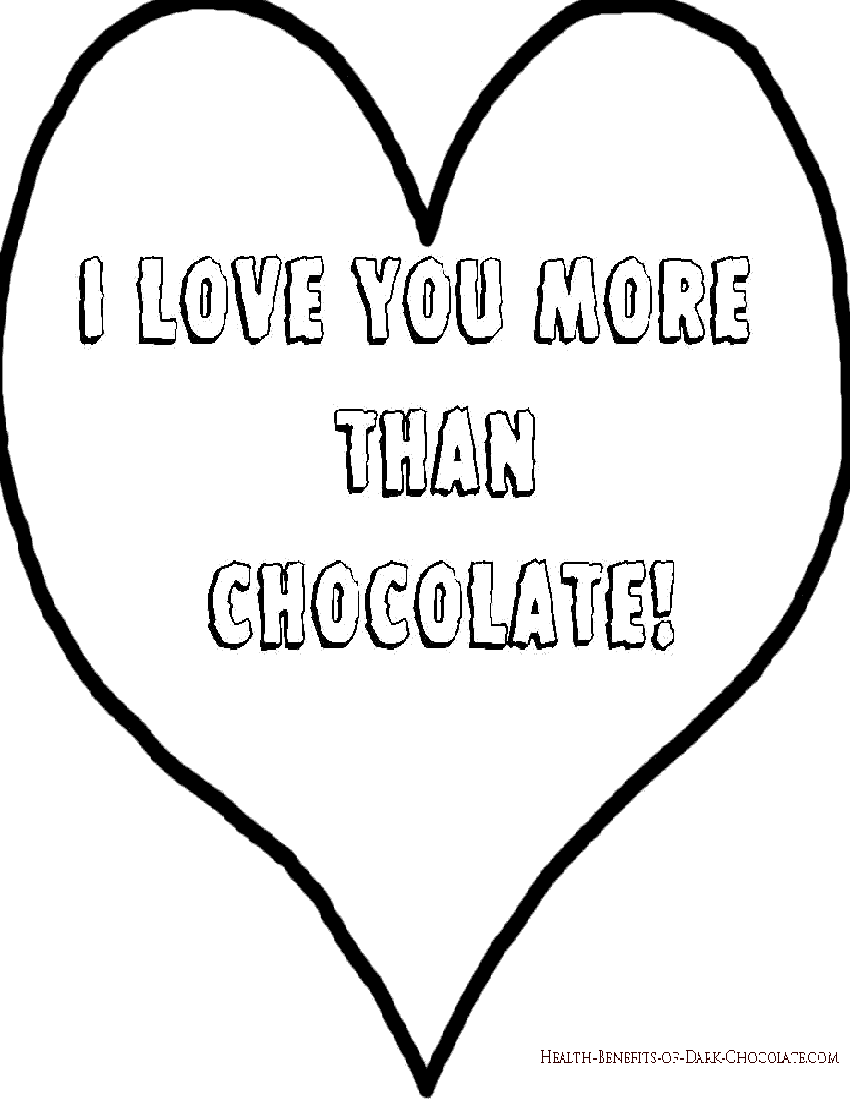 I love you more than chocolate valentine coloring sheet.