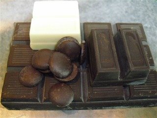 White and dark baking chocolate.