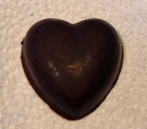 molded dark chocolateheart candy