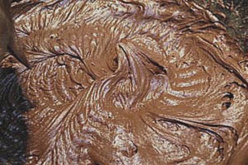 Dark chocolate frosting.