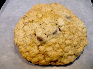 Delicious high fiber oatmeal chocolate chip cookie.